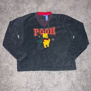 Women's Disney Winnie The Pooh Snowflake Winter Sweatshirt Fleece Adult XL Gray